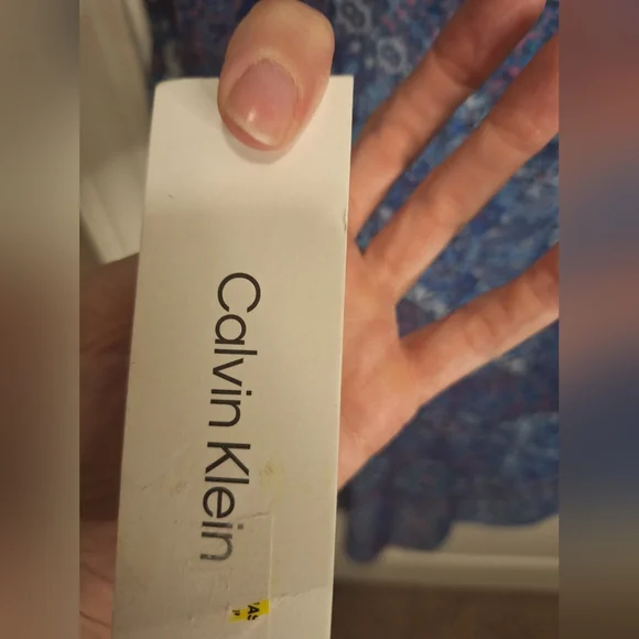 NWT / Calvin Klein Blue and White Floral Midi Dress - Picture 4 of 11